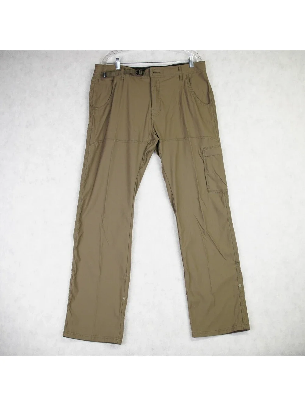 PrAna Mens Stretch Zion Relaxed Fit Cargo Belted Hiking Pants Size W36 x L32